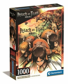 Puzzle 1000 elementów Attack on Titan + poster