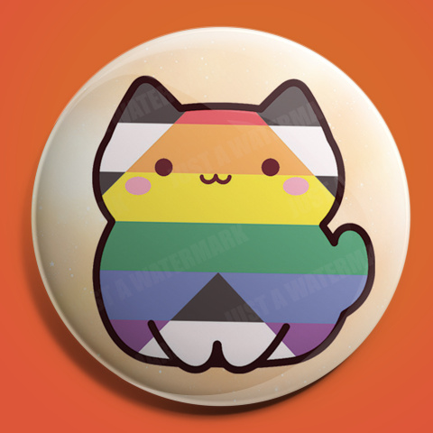 Przypinka Uroczy Kotek inspirowana flagami LGBTQ+ Przypinka Uroczy Kotek inspirowana flagami LGBTQ+